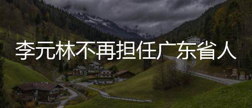 李元林不再担任广东省人大常委会外事工作委员会主任